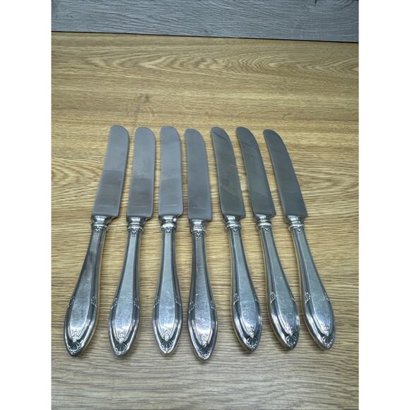 Vintage Gorham Dinner Knives Silver/silver Plated ? Handle ~ Set Of 7 - Picture 6 of 9